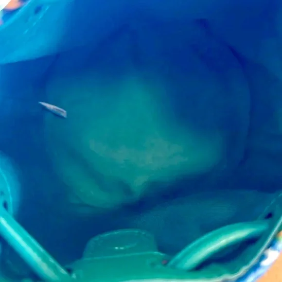 Coach Petal Bucket Bag Wristlet with Flower Drawstring Bag Multi Blue Floral - Picture 3 of 4